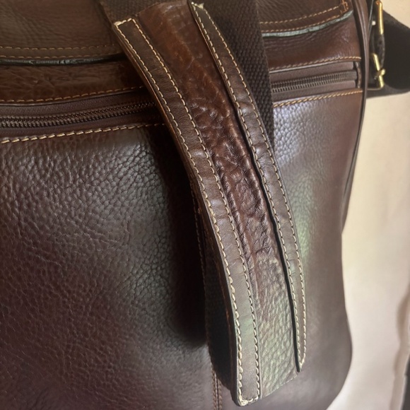 Vintage Cole Haan Messenger Bag, Dark Brown Leather - Picture 8 of 10
